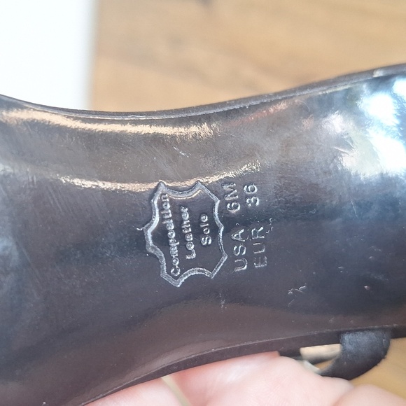 NINA NEW YORK Black Satin Rosette D'orsay Slingback Heels - Size 6M - Picture 7 of 12